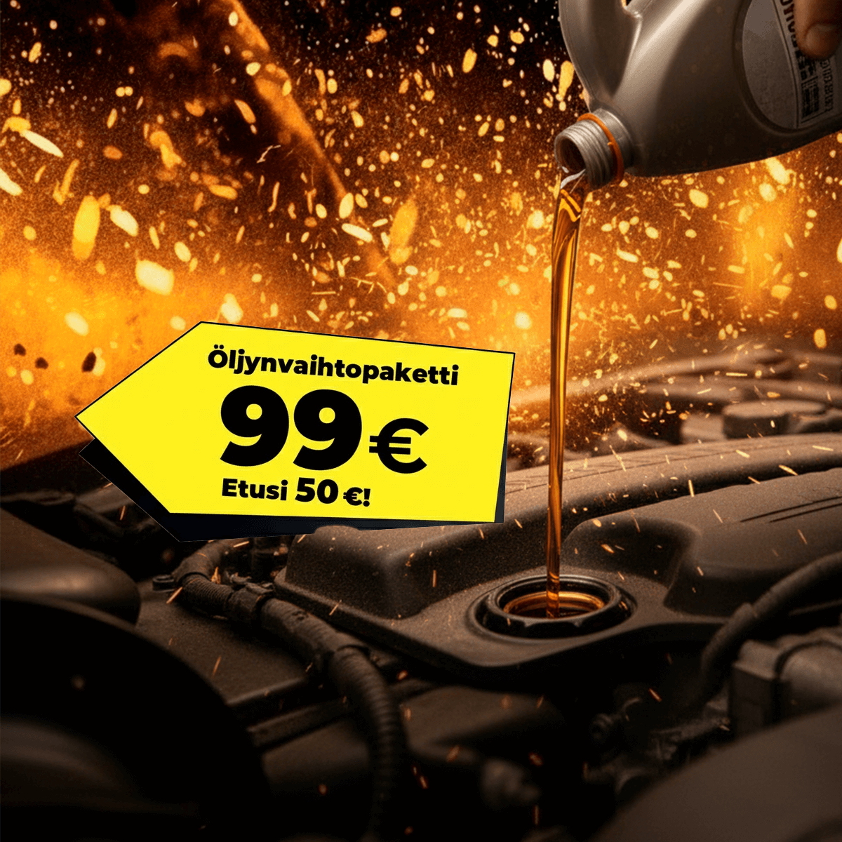 Auton öljynvaihtopaketti tarjoushintaan 99 euroa!