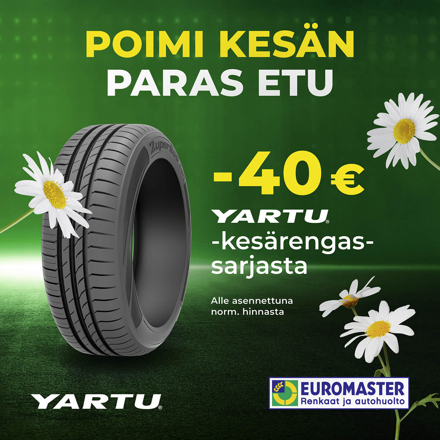 Yartun rengassarjat -40 € valikoiduilla palvelupisteillä!