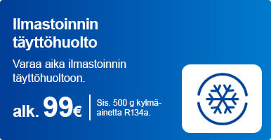 Auton ilmastoinnin huolto, täyttö kylmäaineella