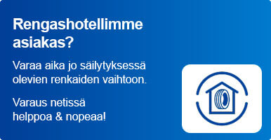 Renkaiden säilytys rengashotellin palvelu